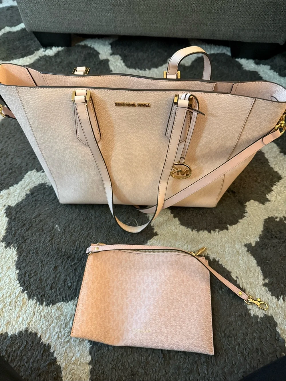Michael Kors Blush Pink Tote with Matching Wristlet